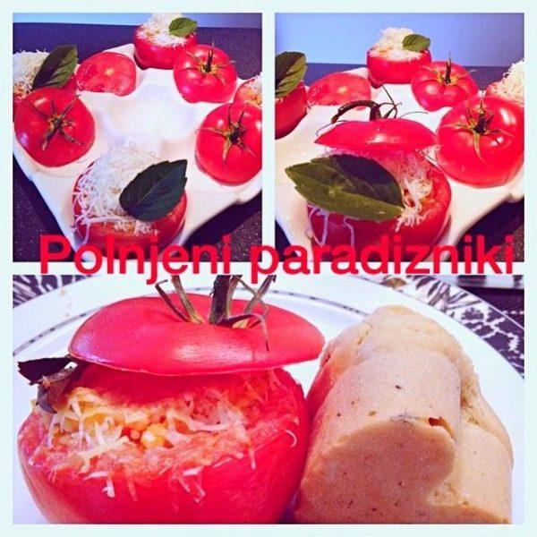 POLNJENI PARADIŽNIKI v spremljavi s pašteto z bučnim oljem