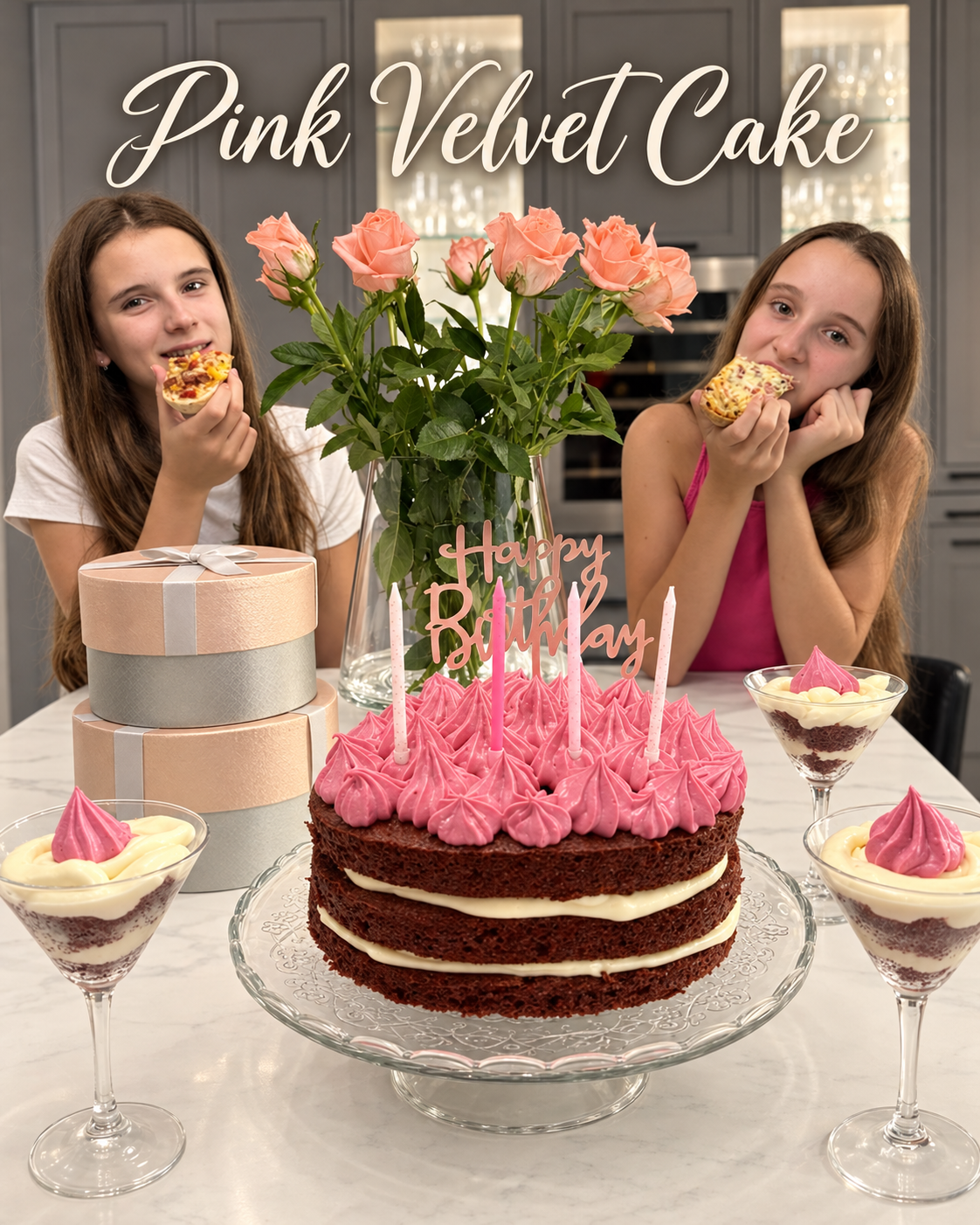 PINK VELVET CAKE (1)4 BDAY PARTY